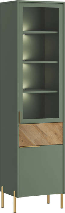 Шкаф-витрина с подсветкой Сиена/Siena REG1W1D1S