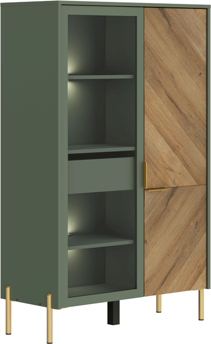 Шкаф-витрина с подсветкой Сиена/Siena REG1W1D/140