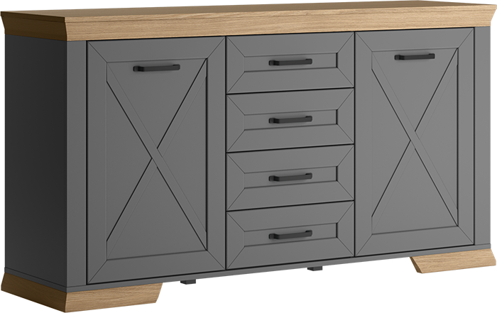 Комод Марсель/Marselle дымчатый алмаз KOM2D4S