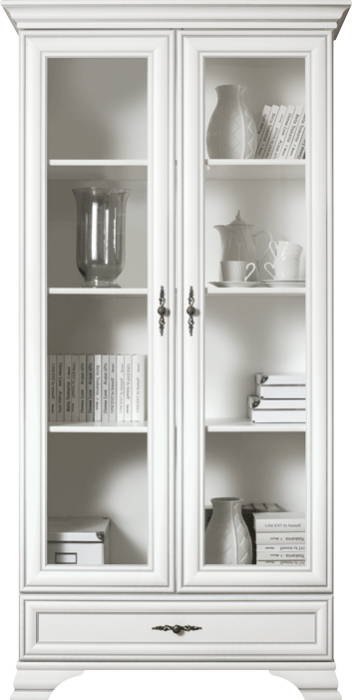 Шкаф-витрина Кентаки/Kentaki белый REG2W1S