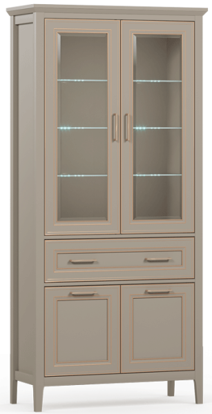 Шкаф-витрина с подсветкой Классик/Classic REG2W2D1S